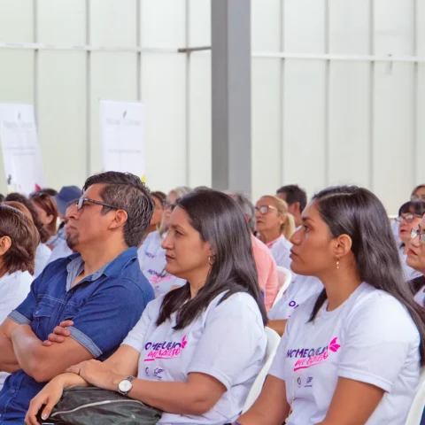 Attendants sitting during a fibromyalgia conference.
