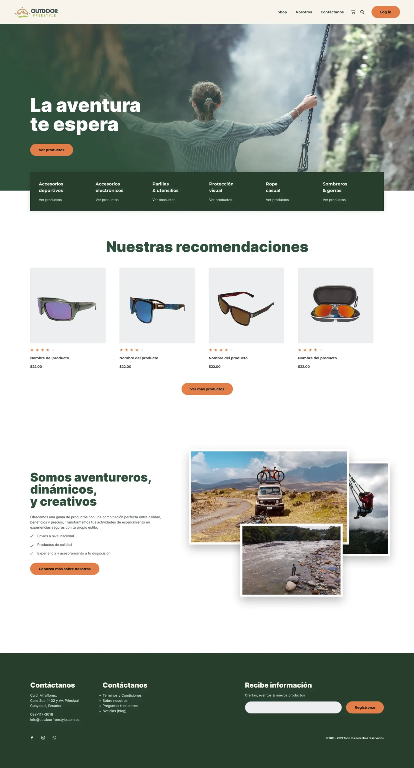 Home page design for outdoor freestyle